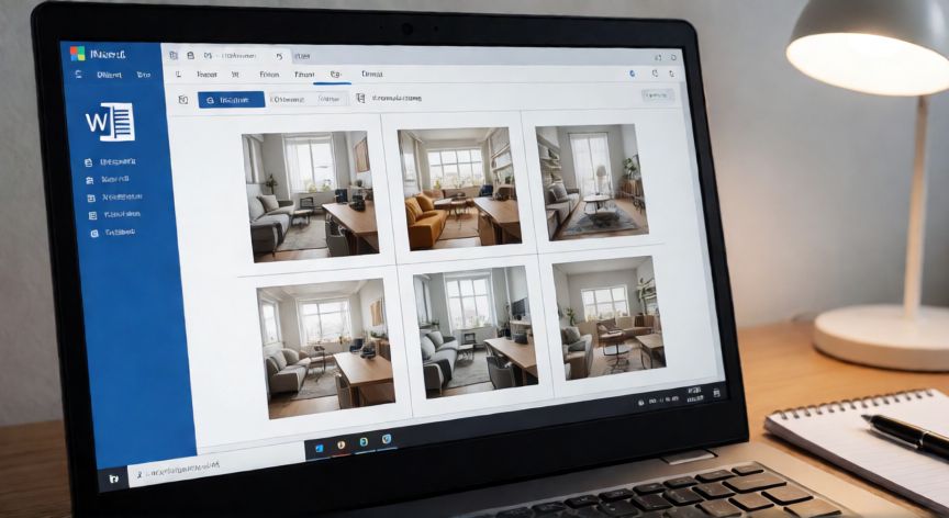 como poner en word imagenes del mismo tamaño, Documento de Word con tabla de imágenes del mismo tamaño alineadas