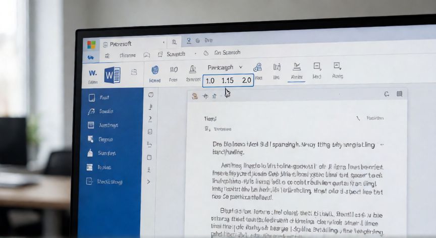 como poner en word interlineado sencillo, Pantalla de Microsoft Word mostrando el desplegable de interlineado en el grupo Párrafo con la opción 1,0 seleccionada
