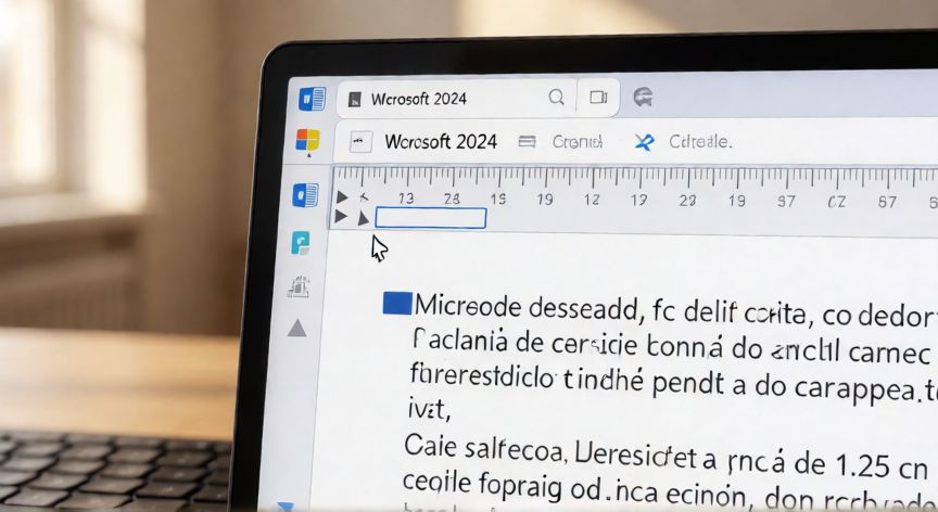 como poner en word la sangria francesa, Captura de Word mostrando la regla con el triángulo superior arrastrándose para crear sangría francesa