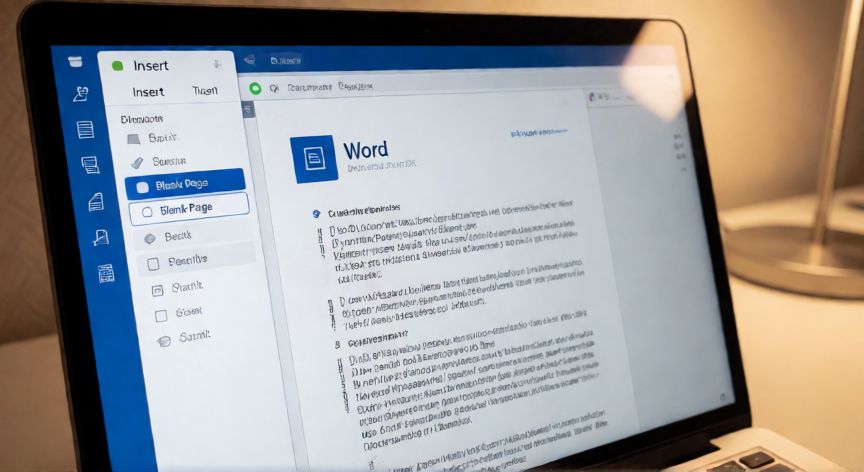 como poner en word otra hoja, Pantalla de Word mostrando la pestaña Insertar y el botón de página en blanco con signos de formato visibles
