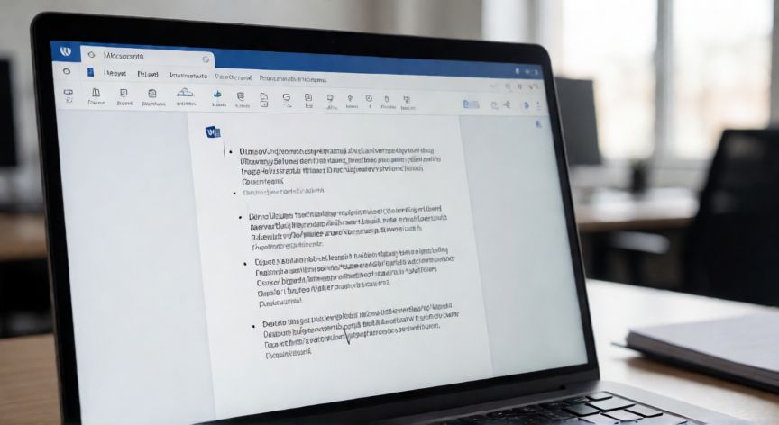 como poner en word viñetas, Pantalla de Word mostrando una lista con viñetas activas en la pestaña Inicio