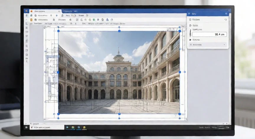 Imagen insertada en Microsoft Word redimensionada para ocupar 4 páginas con la ventana de tamaño abierta