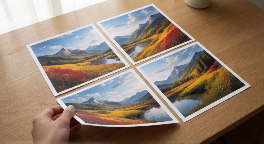 como poner una imagen en word en 4 hojas, Cuatro hojas A4 con los cuartos de una imagen dividida listas para imprimir
