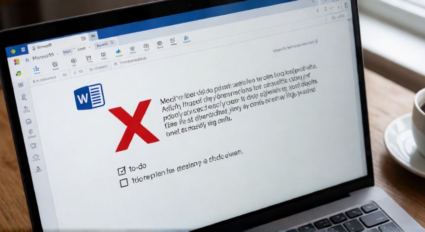 como poner una x en word, Documento de Microsoft Word con una letra X roja insertada y casillas de verificación visibles