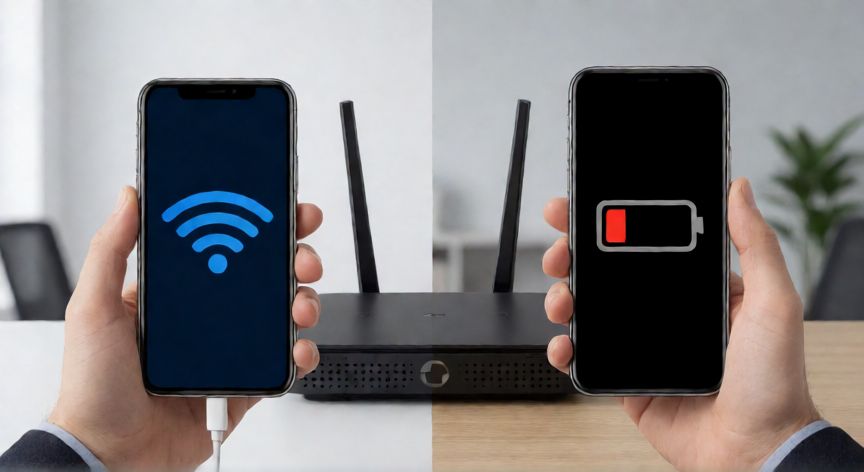 como quitar ahorrar datos, Comparación visual entre el uso de Wi-Fi y datos móviles en smartphones