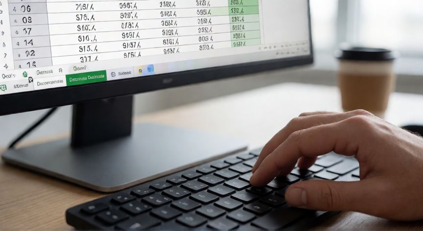 como quitar en excel decimales, Pantalla de Excel con botones para reducir decimales en la barra de herramientas