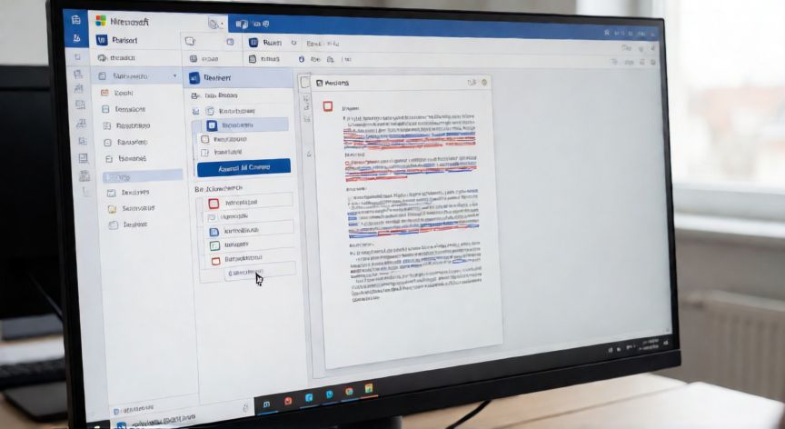 como quitar en word las marcas de revision, Pantalla de Microsoft Word con la pestaña Revisar abierta mostrando marcas de revisión en rojo y azul sobre un documento