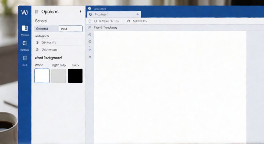 como quitar word de modo oscuro, Ventana de Opciones de Word con la sección Personalizar color de Word visible