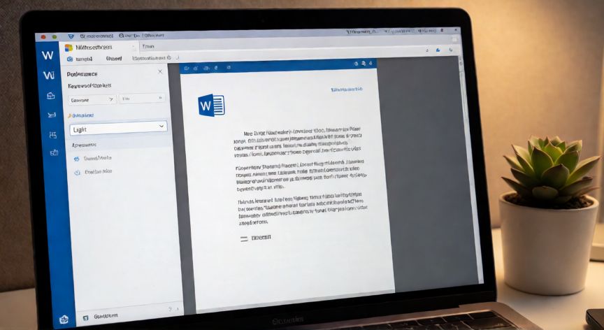 como quitar word de modo oscuro, Preferencias de Word para Mac con la apariencia configurada en Claro
