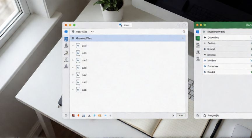 como recuperar en excel no guardado, Captura de la carpeta de archivos no guardados de Excel y el panel de recuperación
