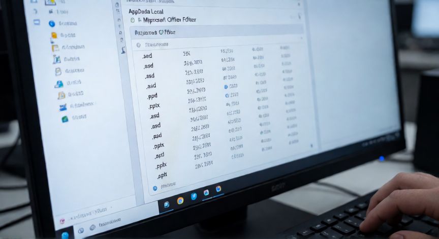 como recuperar powerpoint no guardado, Explorador de archivos mostrando la carpeta de recuperación automática de PowerPoint