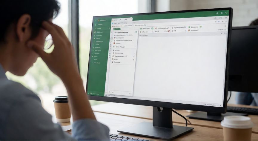 como recuperar un archivo en excel que no se guardo, Persona en una oficina consultando la opción de recuperación de archivos en Microsoft Excel