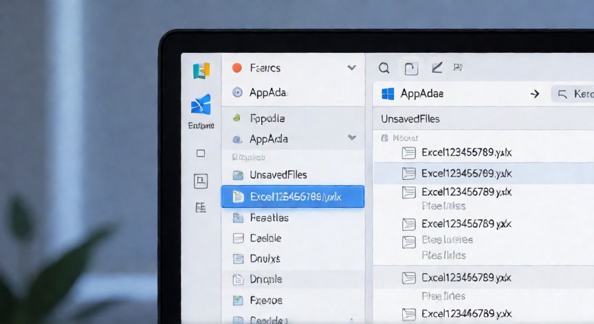 como recuperar un archivo en excel que no se guardo, Explorador de archivos de Windows mostrando la carpeta de archivos no guardados de Excel