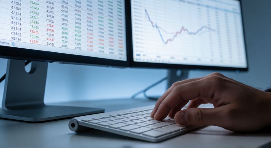 como redondear en excel un numero, Personas introduciendo fórmulas de redondeo en una hoja de cálculo financiera en Excel