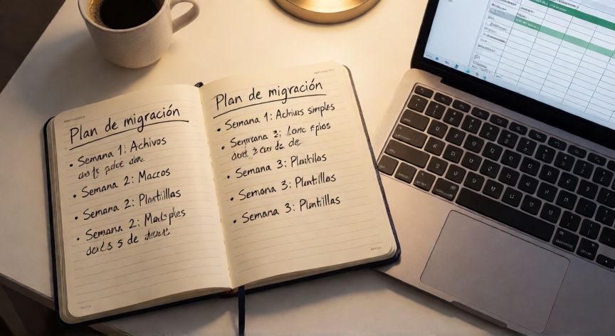como reemplazar excel, Planificación de la migración desde Excel a una alternativa con apuntes en una libreta