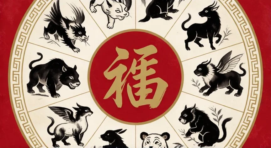 como saber que animal soy en el calendario chino, Tabla del zodíaco chino con los doce animales y los cinco elementos