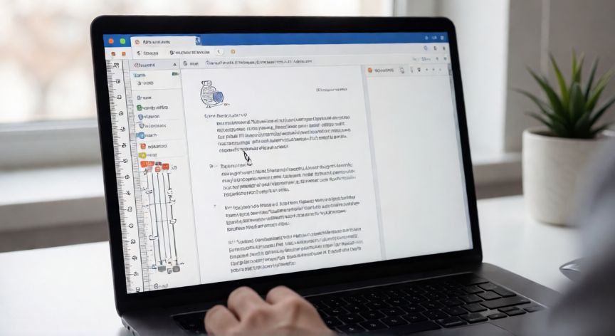como sacar en word la regla, Regla vertical en Word con deslizadores de sangría y tabulaciones visibles en una portátil