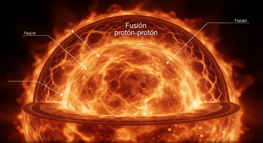 Fusión nuclear en el núcleo estelar que crea helio