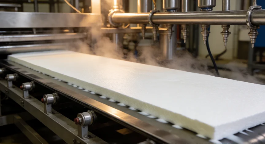 Línea de producción continua de espuma de poliuretano en fábrica