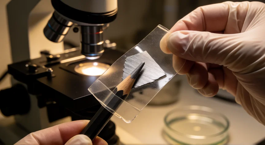 como se fabrica grafeno, Exfoliación mecánica de grafito con cinta adhesiva en laboratorio