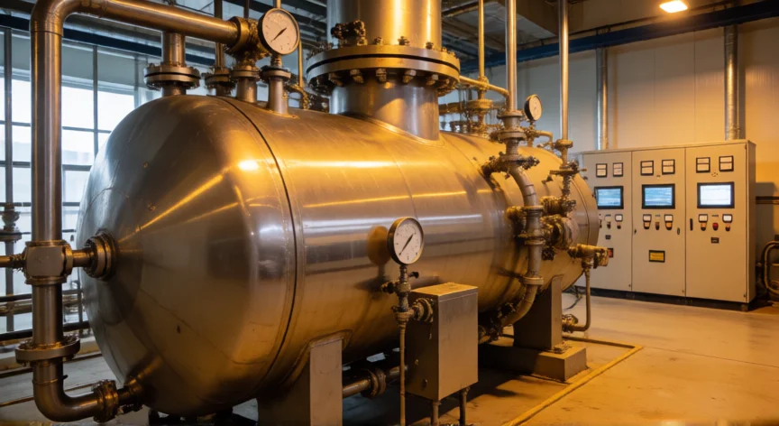 como se fabrica la acetona, Reactor industrial de oxidación de cumeno en planta de producción de acetona