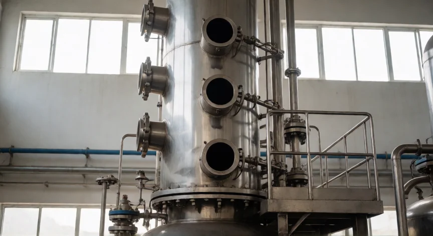 como se fabrica la acetona, Columna de destilación azeotrópica para purificación de acetona en planta química