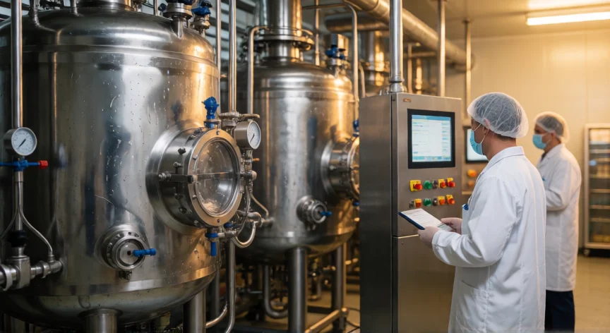 como se fabrica la amoxicilina, Biorreactores industriales de fermentación de Penicillium para producción de penicilina G