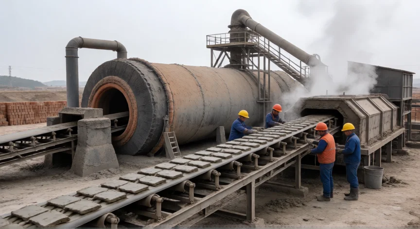 como se fabrica la arcilla, Planta industrial de procesamiento y cocción de arcilla para cerámica