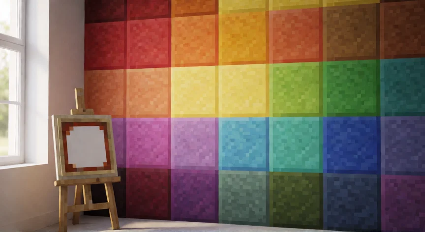 como se fabrica la brocha en minecraft, Pared de terracota teñida y lienzo decorativo en Minecraft