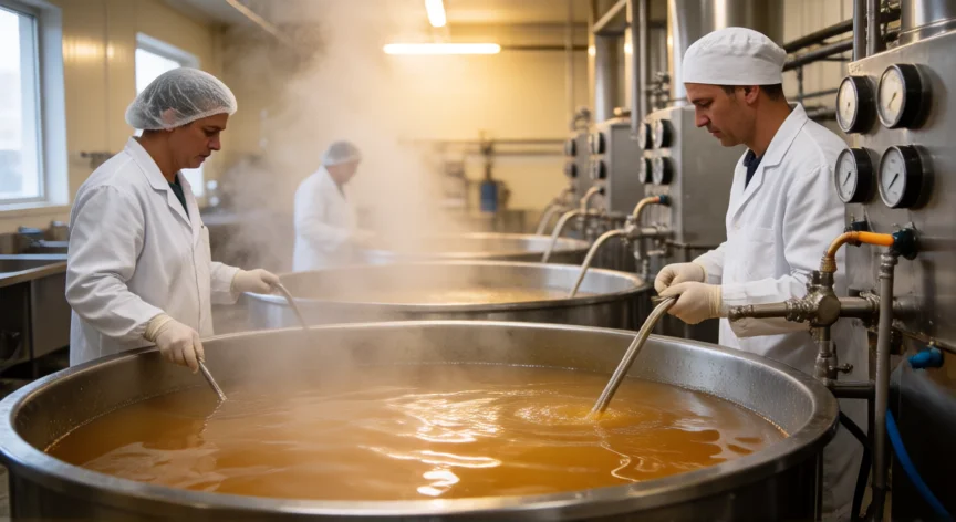 como se fabrica la grenetina, Instalación industrial de fabricación de gelatina con calderas de extracción térmica