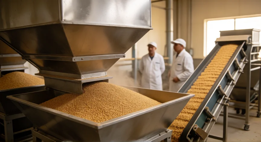 como se fabrica la harina, Instalación de limpieza y condicionamiento de grano de trigo en un molino moderno