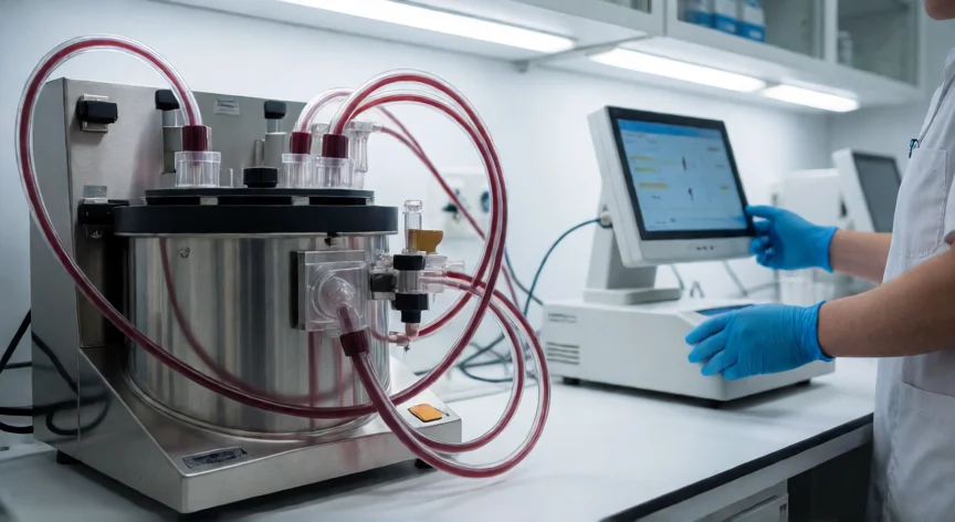como se fabrica la inmunoglobulina humana, Equipo de plasmaféresis en laboratorio de fraccionamiento de plasma