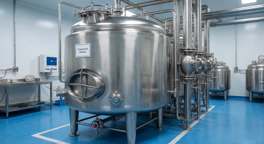 Tanque industrial de fermentación sumergida para producción de penicilina