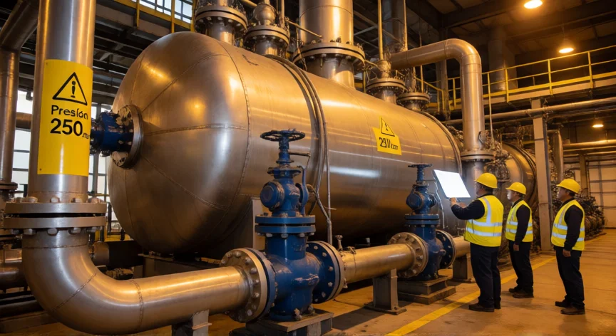 como se fabrica la urea, Reactor de síntesis de urea a alta presión en planta industrial