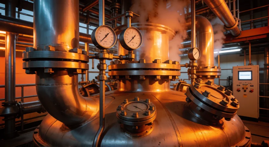 como se fabrica la urea para fertilizantes, Reactor de alta presión en una planta de síntesis de urea