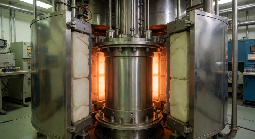 como se fabrica oro, Interior de un reactor nuclear de investigación con celda de mercurio para transmutación en oro