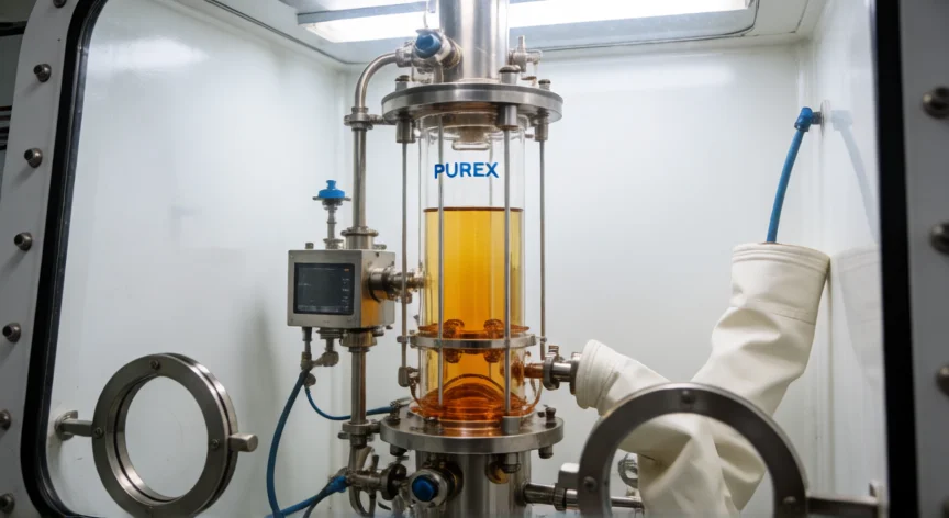 como se fabrica plutonio, Columna de extracción líquido-líquido del proceso PUREX para separar plutonio