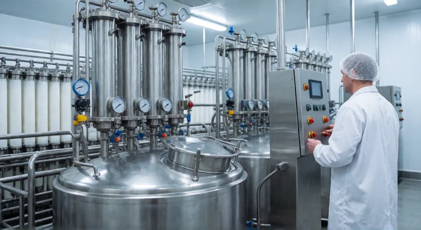 como se fabrica whey protein, Planta industrial de microfiltración de suero lácteo para fabricación de whey protein