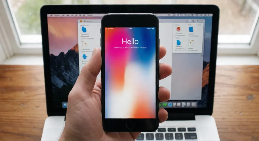 como se reinicia de fabrica un iphone 7, iPhone 7 mostrando la pantalla de hola tras el restablecimiento de fábrica