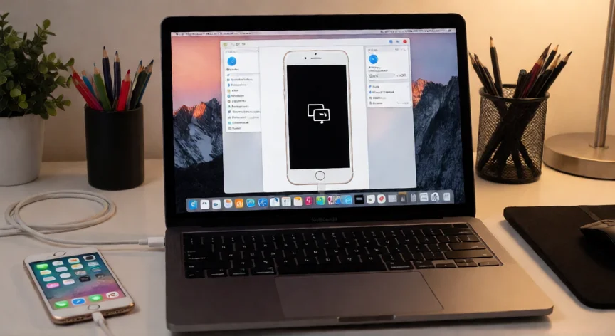 como se reinicia de fabrica un iphone 7 plus, iPhone 7 Plus en modo recuperación conectado a un Mac mediante Finder