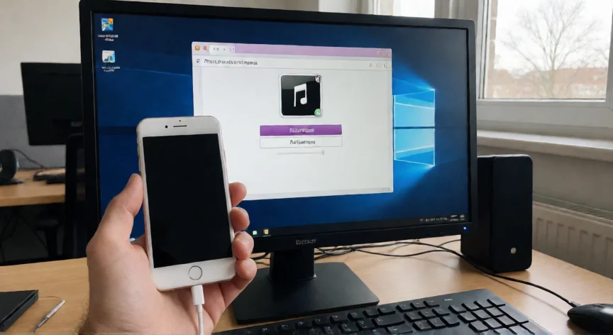 como se restaura de fabrica un iphone 7, Conectando un iPhone 7 al ordenador para restaurar desde iTunes