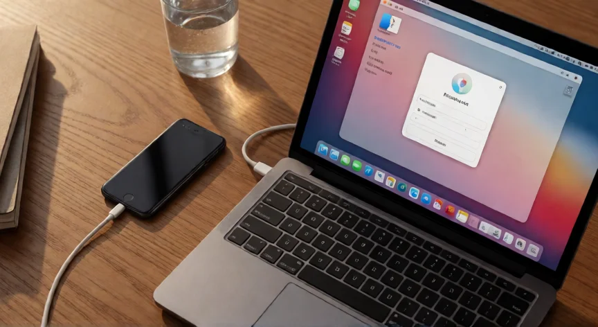 como se restaura de fabrica un iphone 8, iPhone 8 conectado a un Mac en modo de recuperación para restaurar desde Finder