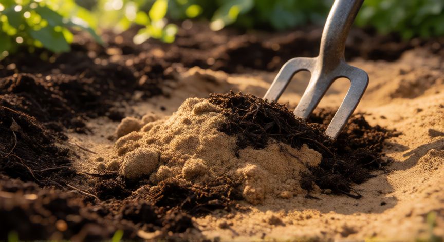 como sembrar cacahuetes, Preparación del suelo arenoso con compost para sembrar cacahuetes