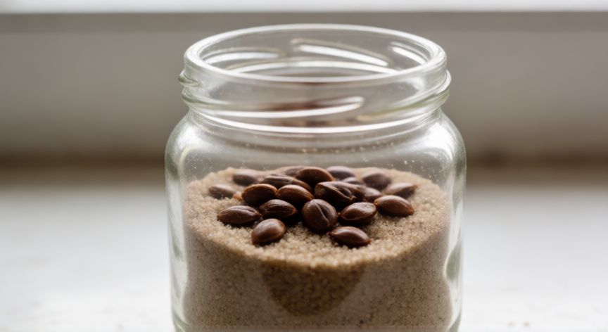 como sembrar cerezas, Semillas de cereza en un frasco con arena húmeda para estratificación