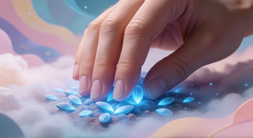 como sembrar ilusiones, Mano plantando semillas de luz en una neblina