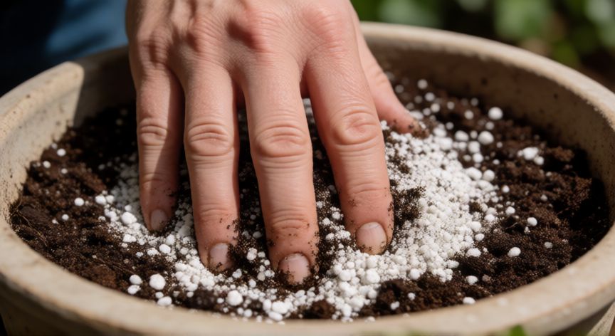 como sembrar lavanda en maceta, Mezcla de sustrato con peritas para plantar lavanda