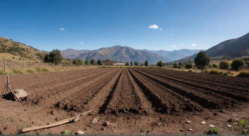 Terreno andino preparado para la siembra de quinua