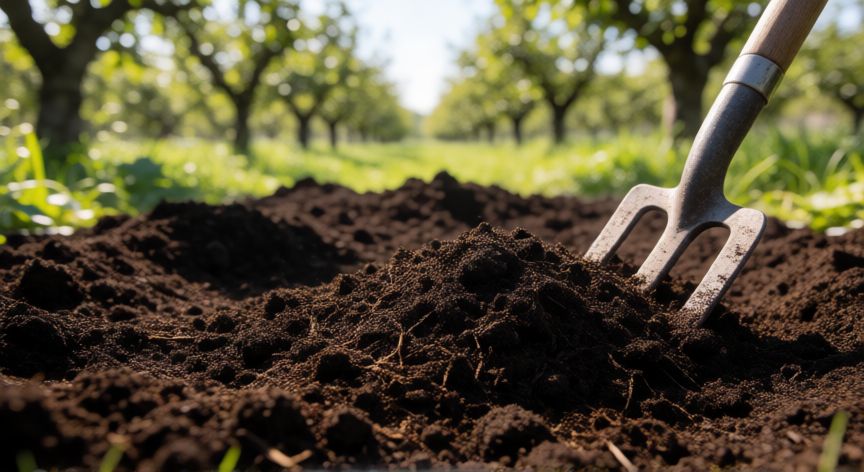 como sembrar un cerezo, Preparación del suelo rico en materia orgánica para la plantación de un cerezo