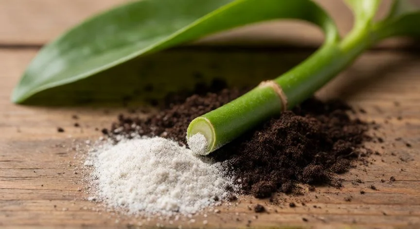 Preparacion de esqueje de vainilla para enraizar