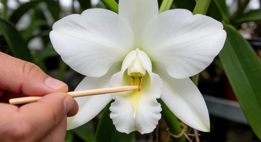 como sembrar vainilla, Polinizacion manual de flor de vainilla